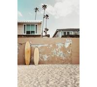 WSJIJY Impression sur Toile Affiche sur Toile Représentant Un Paysage D'Été des Vagues des Palmiers Et des Vagues De La Plage Décoration Murale 50 X 70 Cm sans Cadre