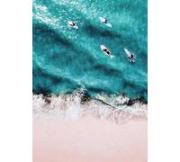 WSJIJY Impression sur Toile Affiche sur Toile Représentant Un Paysage D'Été des Vagues des Vagues des Palmiers Et Une Vue sur La Mer Décoration Murale 70 X 100 Cm sans Cad