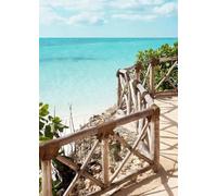 WSJIJY Impression sur Toile Affiche sur Toile Représentant Un Paysage D'Été des Vagues des Vagues des Palmiers Et Une Vue sur La Mer Décoration Murale 30 X 45 Cm sans Cadr