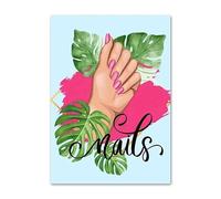 WSJIJY Impression sur Toile Affiches Et Impressions De Fleurs De Vernis À Ongles À La Mode, Art Mural, Manucure, Salon De Beauté, Peinture sur Toile, Décoration Moderne pour Chambre De Fille, 60 X 90
