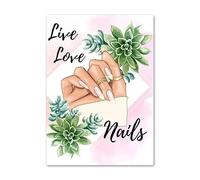 WSJIJY Impression sur Toile Affiches Et Impressions De Fleurs De Vernis À Ongles À La Mode, Art Mural, Manucure, Salon De Beauté, Peinture sur Toile, Décoration Moderne pour Chambre De Fille, 45 X 60