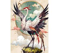 WSJIJY Impression sur Toile Affiches Et Impressions Japonaises Représentant Une Grue Et Un Dragon Peintures sur Toile Art Mural Décoration D'Intérieur 21 X 30 Cm sans Cadre