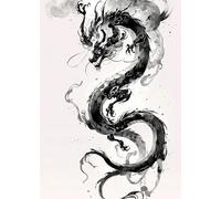 WSJIJY Impression sur Toile Affiches Et Impressions Japonaises Représentant Une Grue Et Un Dragon Peintures sur Toile Art Mural Décoration D'Intérieur 21 X 30 Cm sans Cadre