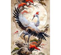 WSJIJY Impression sur Toile Affiches Et Impressions Japonaises Représentant Une Grue Et Un Dragon Peintures sur Toile Art Mural Décoration D'Intérieur 21 X 30 Cm sans Cadre