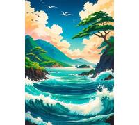 WSJIJY Impression sur Toile Affiches Et Impressions Japonaises Représentant Une Grue Et Un Dragon Peintures sur Toile Art Mural Décoration D'Intérieur 70 X 100 Cm sans Cadr