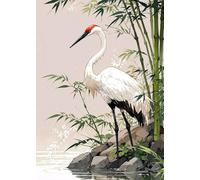 WSJIJY Impression sur Toile Affiches Et Impressions Japonaises Représentant Une Grue Et Un Dragon Peintures sur Toile Art Mural Décoration D'Intérieur 45 X 60 Cm sans Cadre