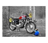 WSJIJY Impression sur Toile Affiches Et Impressions sur Toile Représentant Un Pilote De Moto Rétro, Décoration Murale, 45 X 60 Cm, sans Cadre