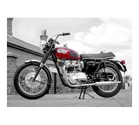 WSJIJY Impression sur Toile Affiches Et Impressions sur Toile Représentant Un Pilote De Moto Rétro, Décoration Murale, 60 X 90 Cm, sans Cadre