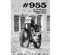 WSJIJY Impression sur Toile Affiches Et Impressions sur Toile Représentant Un Pilote De Moto Rétro, Décoration Murale, 21 X 30 Cm, sans Cadre