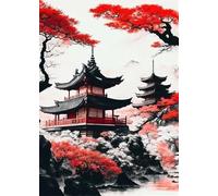 WSJIJY Impression sur Toile Anciennes Peintures Japonaises Toile Art Mural Images Samouraï Pêcheurs Temples Japonais Art Abstrait Affiches sur Toile Décoration Intérieure 60X90Cm sans