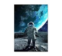 WSJIJY Impression sur Toile Astronaut Rocket Planet Wall Art Mural Canvas Painting Astronomy Posters and Prints Pictures Living Room Home Decor Gift 70X100Cm No Frame