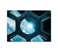 WSJIJY Impression sur Toile Astronaute Fusée Planète Murale Art Mural Toile Peinture Astronomie Affiches Et Impressions Photos Salon Décoration Intérieure Cadeau 70X100Cm sans Cadre