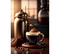 WSJIJY Impression sur Toile Classic Afternoon Tea Delicious Coffee Croissant Doughnut Food Poster Canvas Paintings Wall Art Pictures Cafes Home Decor 15X20Cm No Frame