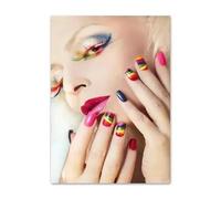 WSJIJY Impression sur Toile Coloré Nail Art Mode Peinture sur Toile Affiches Nordiques Impressions Art Mural Moderne pour Les Magasins De Beauté Décoration Intérieure 70X100Cm sans Ca