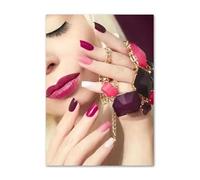 WSJIJY Impression sur Toile Coloré Nail Art Mode Toile Peinture Affiches Nordiques Impressions Art Mural Moderne pour Les Magasins De Beauté Décoration Intérieure 21X30Cm sans Cadre