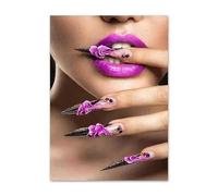 WSJIJY Impression sur Toile Coloré Nail Art Mode Toile Peinture Affiches Nordiques Impressions Art Mural Moderne pour Les Magasins De Beauté Décoration Intérieure 21X30Cm sans Cadre