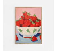 WSJIJY Impression sur Toile Impression sur Toile Représentant des Fruits Abstraits, Modernes Et Maximalistes, Orange, Pêches, Fraises, Pastèque, Tomate, Citron, Figue, Décoration D'Intérieur, 60 X 9