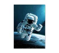 WSJIJY Impression sur Toile Impression sur Toile Représentant Une Fusée D'Astronaute sur La Lune, Station Spatiale, Affiche Nordique, Décoration Murale pour Salon, 30 X 45 Cm, sans Cadre