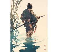 WSJIJY Impression sur Toile Japon Paysage Samouraï Geisha Bonsaï Torii Porte Sakura Art Affiche Toile Peinture Impressions Murales Photo pour Chambre Décoration Intérieure 30X45Cm San