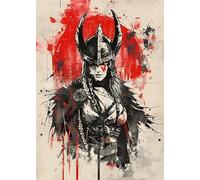 WSJIJY Impression sur Toile Mythologie Nordique Guerre Guerrier Bête Divine Impressions Affiches Maison Vintage Salon Décor Art Esthétique Mur Toile Peinture 30X45Cm sans Cadre