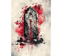 WSJIJY Impression sur Toile Mythologie Nordique Guerre Guerrier Bête Divine Impressions Affiches Maison Vintage Salon Décor Art Esthétique Mur Toile Peinture 30X45Cm sans Cadre