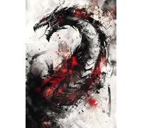 WSJIJY Impression sur Toile Mythologie Nordique Guerre Guerrier Bête Divine Impressions Affiches Vintage Maison Salon Décor Esthétique Art Mural Toile Peinture 45X60Cm sans Cadre
