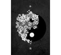 WSJIJY Impression sur Toile Noir Et Blanc Japonais Texte Affiche Vie Mort Compassion Honneur Art Mural Chat Dragon Toile Peinture Maison Décor 50X70Cm sans Cadre