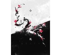 WSJIJY Impression sur Toile Noir Et Blanc Japonais Texte Affiche Vie Mort Compassion Honneur Art Mural Chat Dragon Toile Peinture Décoration D’Intérieur 45X60Cm sans Cadre