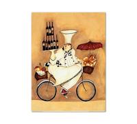 WSJIJY Impression sur Toile Peinture sur Toile De Chef Cuisinier Rétro, Affiches Françaises Imprimées HD, Images De Cuisine, Restaurant, Décoration Murale pour La Maison, 45 X 60 Cm, sans Cadre