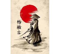 WSJIJY Impression sur Toile Peinture sur Toile Murale Représentant Un Personnage De Samouraï Japonais Affiches Et Impressions Décoration D'Intérieur pour Salon Chambre À