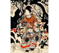 WSJIJY Impression sur Toile Peinture sur Toile Représentant Un Personnage De Théâtre Traditionnel Japonais Affiche Murale Décoration D'Intérieur 30 X 45 Cm sans Cadre