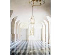 WSJIJY Impression sur Toile Peinture Vintage Paris Architecture Paysage Portes Bleues Et Mur Rouge Affiche Toile Peinture Mur Art Photos Décoration Maison 45X60Cm sans Cadre