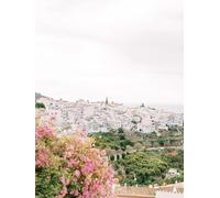 WSJIJY Impression sur Toile Peinture Vintage Paris Architecture Paysage Portes Bleues Et Mur Rouge Affiche Toile Peinture Mur Art Photos Décoration Maison 30X45Cm sans Cadre