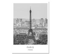 WSJIJY Impression sur Toile Peintures sur Toile Noir Et Blanc, Paysage Urbain du Monde, Londres, Paris, New York, Affiches Et Impressions, Art Mural, Décoration D'Intérieur, 50 X 70 Cm, sans Cadre