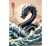 WSJIJY Impression sur Toile Retro Japanese Great Wave of Animals Capybara Koi Kraken Cartoon Poster Canvas Painting Wall Art Pictures Home Interior Decor 70X100Cm No Frame