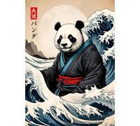 WSJIJY Impression sur Toile Retro Japanese Great Wave of Animals Capybara Koi Kraken Cartoon Poster Canvas Painting Wall Art Pictures Home Interior Decor 70X100Cm No Frame