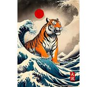 WSJIJY Impression sur Toile Rétro Japonais Grande Vague D’Animaux Capybara Koi Kraken Dessin Animé Affiche Toile Peinture Murale Art Tableaux Maison Intérieur Décor 60X90Cm sans Cadr
