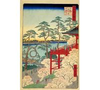 WSJIJY Impression sur Toile Rétro Japonais Oiseau Paon Fuji Montagne Affiches Impressions Peinture sur Toile Art Mural Photo Salon Décoration Intérieure 21X30Cm sans Cadre