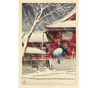 WSJIJY Impression sur Toile Rétro Japonais Oiseau Paon Fuji Montagne Affiches Impressions Peinture sur Toile Art Mural Photo Salon Décoration Intérieure 21X30Cm sans Cadre