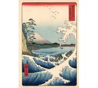 WSJIJY Impression sur Toile Rétro Japonais Oiseau Paon Fuji Montagne Affiches Impressions Peinture sur Toile Art Mural Photo Salon Décoration Intérieure 15X20Cm sans Cadre