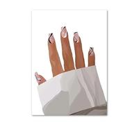 WSJIJY Impression sur Toile Vernis À Ongles, Manucure À La Main, Illustration De Mode, Peinture sur Toile, Affiches Nordiques, Impressions, Photos Murales, Décoration De Salon, 45 X 60 Cm, sans Cadre