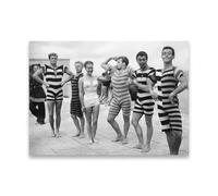 WSJIJY Impression sur Toile Vintage Beach Witch Surf Boy Canvas Wall Art Noir Blanc Rétro Poster pour Salon Chambre Ou Décoration D’Intérieur Impression HD Classique 70X100Cm sans Cad