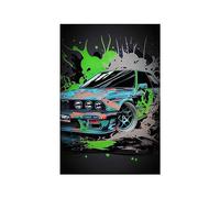WSJIJY Impression sur Toile Voiture De Sport Vintage M3 E30 E46 Affiche De Bande Dessinée Luxe Course Aquarelle Toile Peinture Noir Blanc Supercar Mur Art Salle Décor 15X20Cm sans Cadre