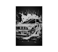 WSJIJY Impression sur Toile Voiture De Sport Vintage M3 E30 E46 Affiche De Bande Dessinée Luxe Course Aquarelle Toile Peinture Noir Blanc Supercar Mur Art Salle Décor 15X20Cm sans Cadre