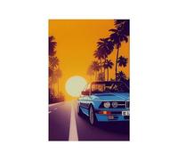 WSJIJY Impression sur Toile Voiture De Sport Vintage M3 E30 E46 Bande Dessinée Affiche Luxe Racing Aquarelle Toile Peinture Noir Blanc Supercar Mur Art Salle Décor 45X60Cm sans Cadre