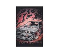 WSJIJY Impression sur Toile Voiture De Sport Vintage M3 E30 E46 Bande Dessinée Affiche Luxe Racing Aquarelle Toile Peinture Noir Blanc Supercar Art Mural Salle Décor 50X70Cm sans Cadre