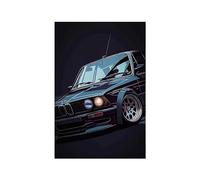 WSJIJY Impression sur Toile Voiture De Sport Vintage M3 E30 E46 Bande Dessinée Affiche Luxe Racing Aquarelle Toile Peinture Noir Blanc Supercar Mur Art Salle Décor 45X60Cm sans Cadre