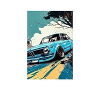 WSJIJY Impression sur Toile Voiture De Sport Vintage M3 E30 E46 Bande Dessinée Affiche Luxe Racing Aquarelle Toile Peinture Noir Blanc Supercar Mur Art Décor 30X45Cm sans Cadre