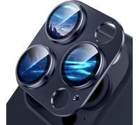 WSKEN Caméra Objectifs Protecteur pour iPhone 15 Pro/iPhone 15 Pro Max Verre Trempé Individuelle Métal Bague Anti-Rayures D'écran 9H Film Protection de lentill pour appareil photo Bague en