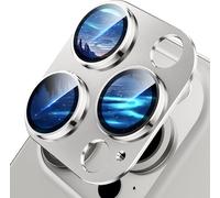 WSKEN Caméra Objectifs Protecteur pour iPhone 15 Pro/iPhone 15 Pro Max Verre Trempé Individuelle Métal Bague Anti-Rayures D'écran 9H Film Protection de lentill pour appareil photo Bague en